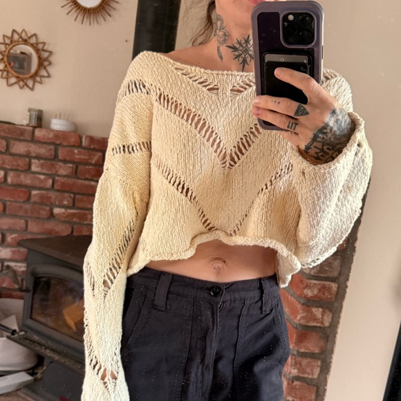 Free people hayley cropped pullover knit sweater - Picture 8 of 8